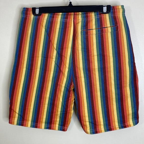 GUESS SAFFRON RAINBOW STRIPE SHORTS MEDIUM (SHORTS ONLY) 🌈 UNISEX - Picture 2 of 4